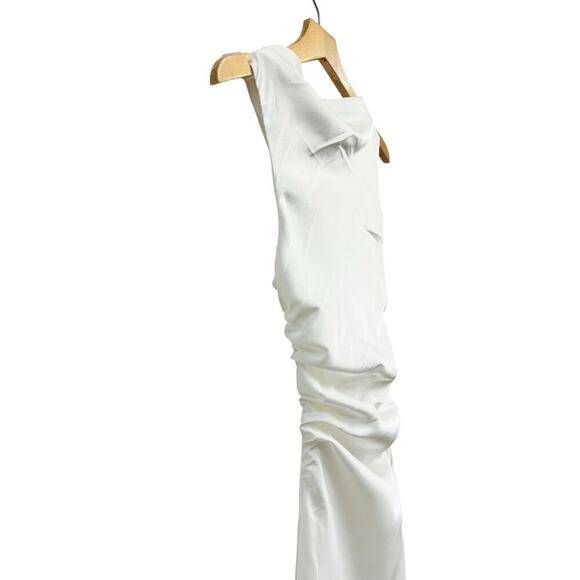 Lulus Effortlessly Sensational White Satin Backless Maxi Dress size XXS NWT - Picture 4 of 9